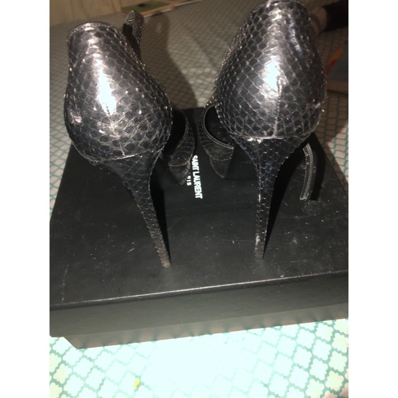 YSL black platform studs pumps heel is 5.5 inches. - Picture 2 of 4